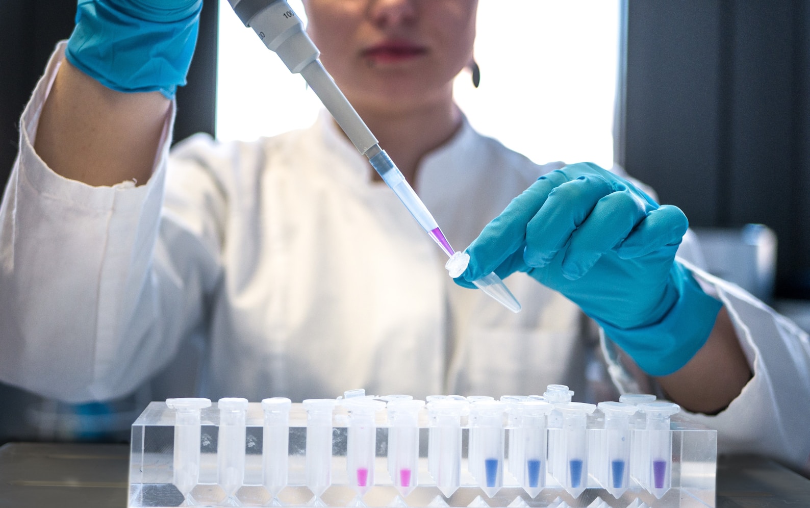 Laboratory technician testing water samples